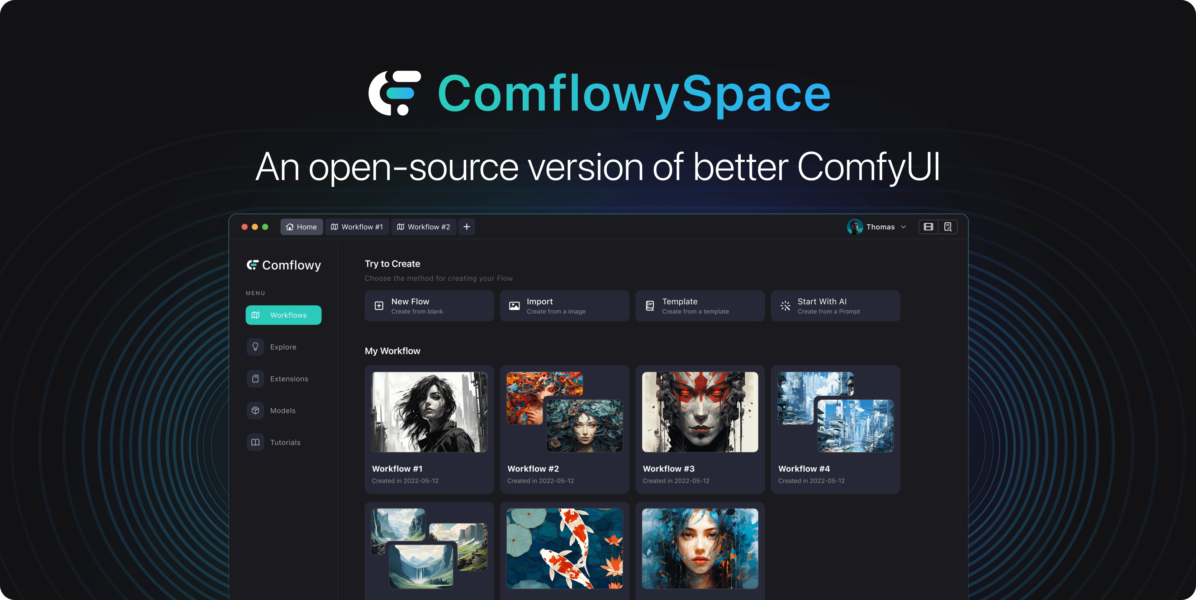 Comflowyspace-开源AI 图像和视频生成工具 一键安装